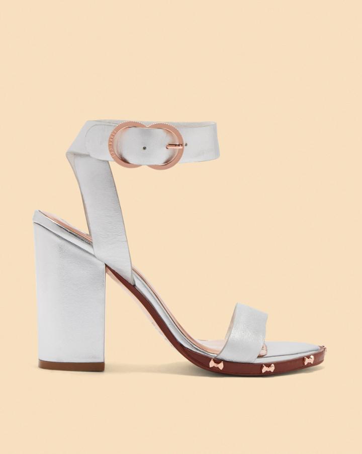 Ted Baker Studded Bow Block Heel Sandals