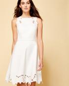 Ted Baker Embroidered Skater Dress Ivory