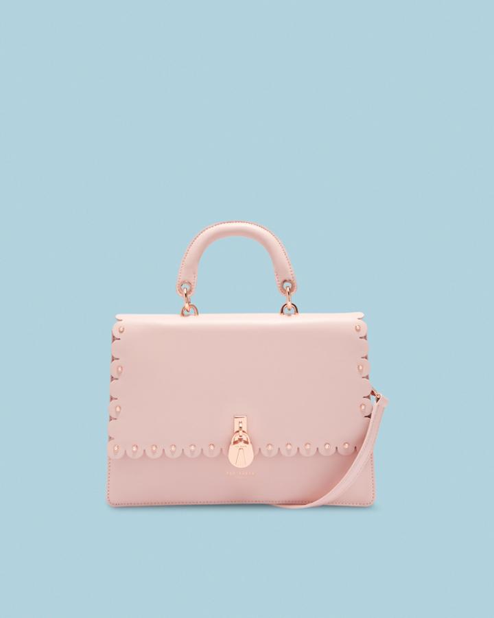 Ted Baker Scalloped Padlock Leather Shoulder Bag