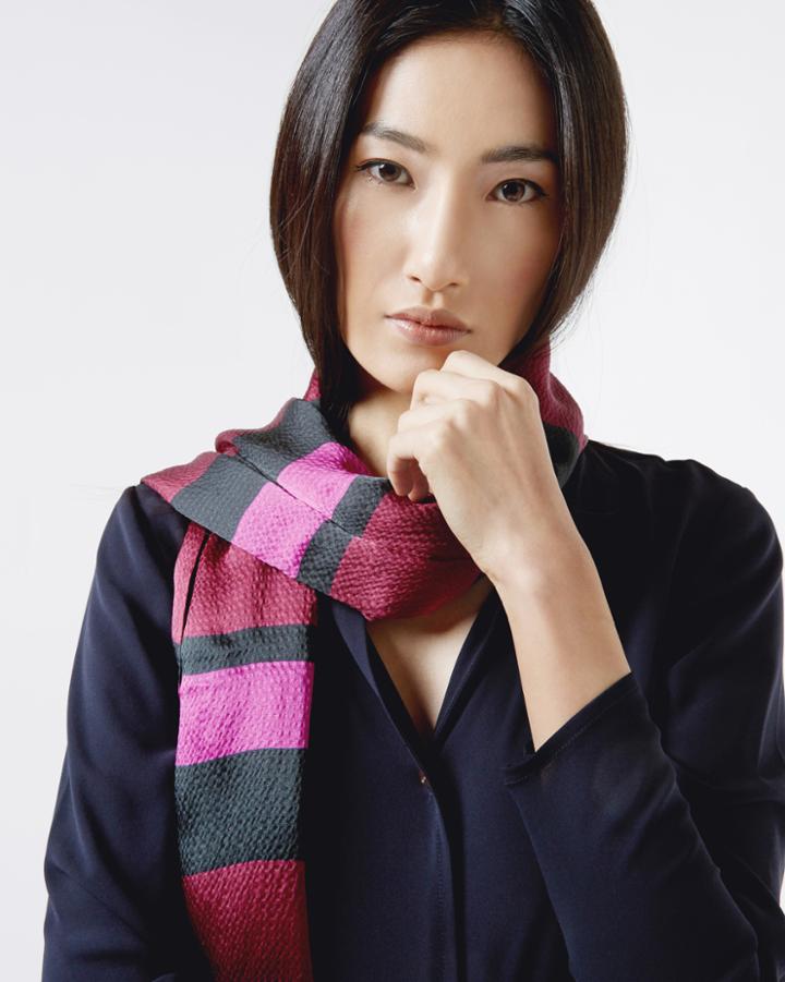 Ted Baker Stencilled Stripe Silk Cape Scarf