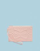Ted Baker Quilted Bow Leather Wristlet Clutch