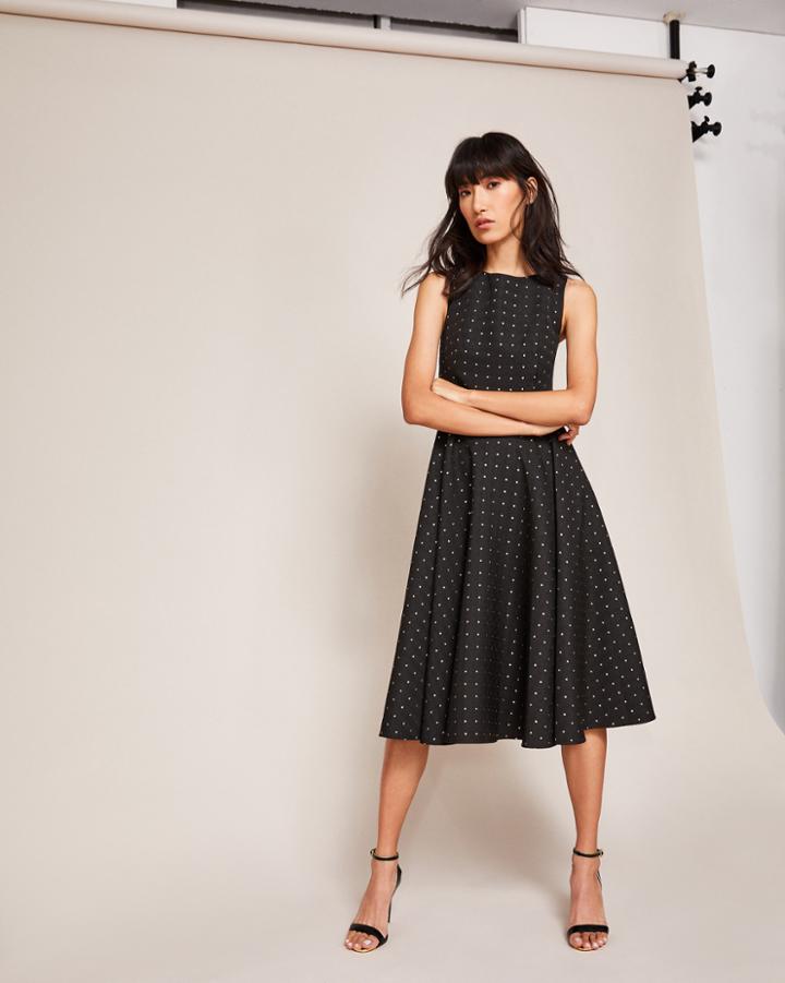 Ted Baker Cut-out Jacquard Midi Dress
