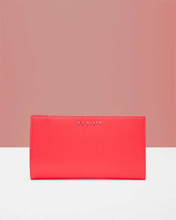 Ted Baker Crosshatch Leather Passport Wallet 84-mid