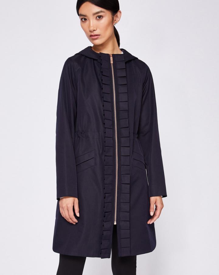 Ted Baker Ruffle Trim Hooded Parka