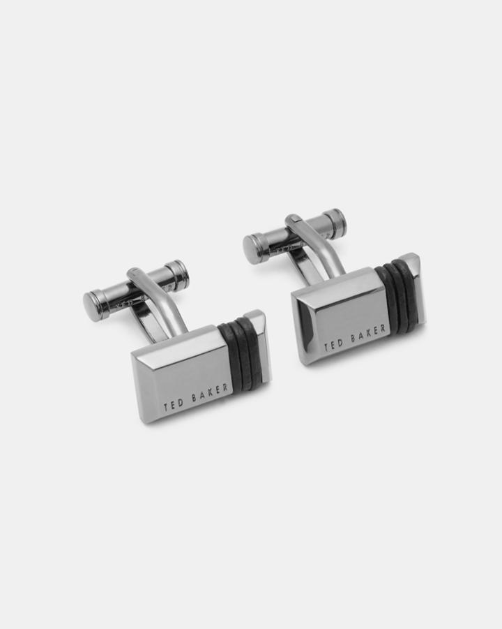 Ted Baker Woven Leather Detail Cufflinks