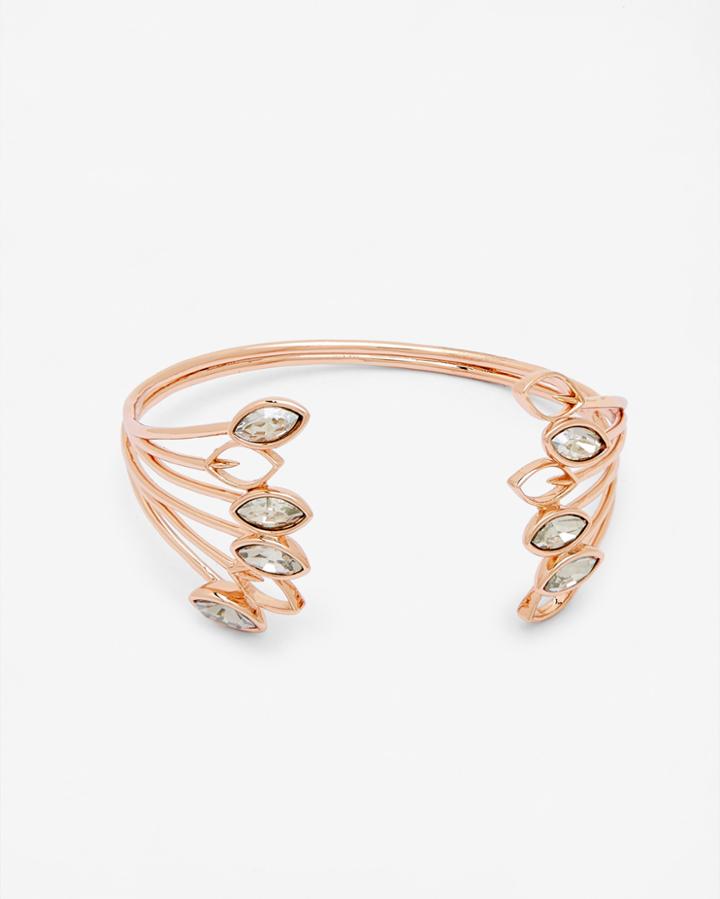 Ted Baker Swarovski Crystal Floral Cuff Clear
