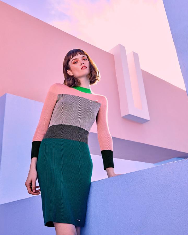 Ted Baker Color-block Knitted Dress