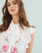 Ted Baker Sketchbook Floral Pussy Bow Blouse