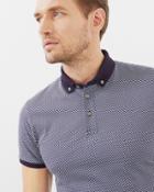 Ted Baker Rectangle Geo Print Cotton Polo Shirt