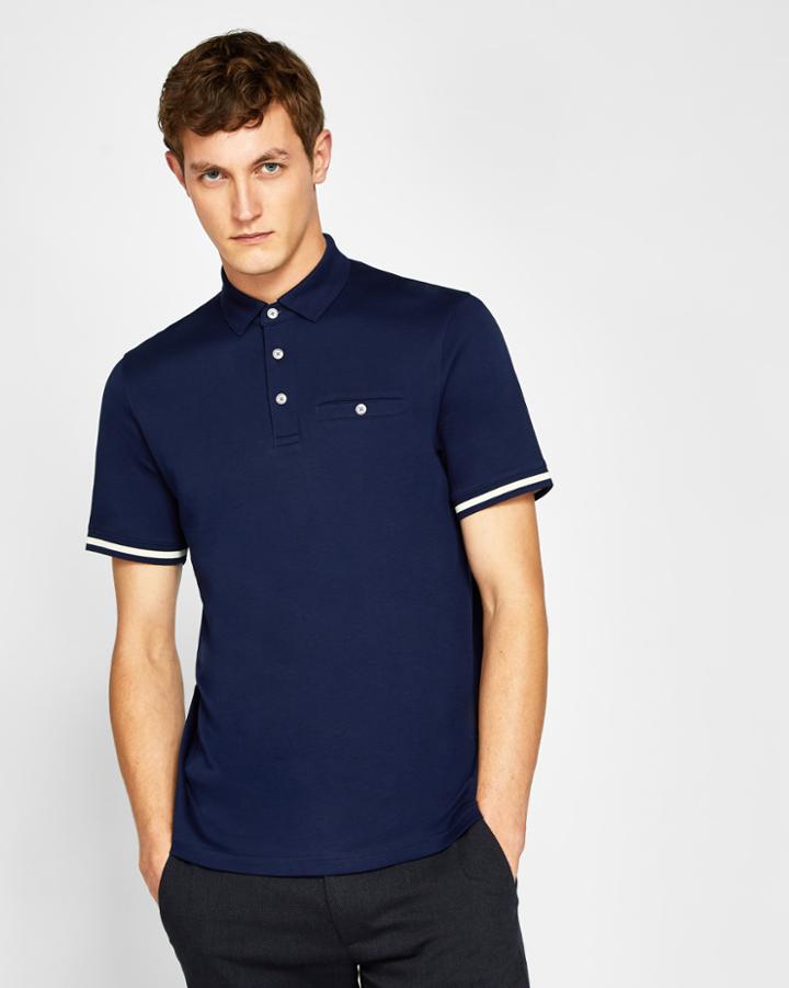 Ted Baker Stripe Cuff Polo Shirt