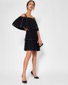 Ted Baker Embellished Pleated Tiered Dress