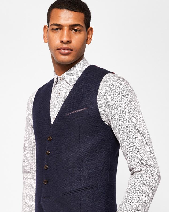 Ted Baker Semi Plain Wool-blend Vest