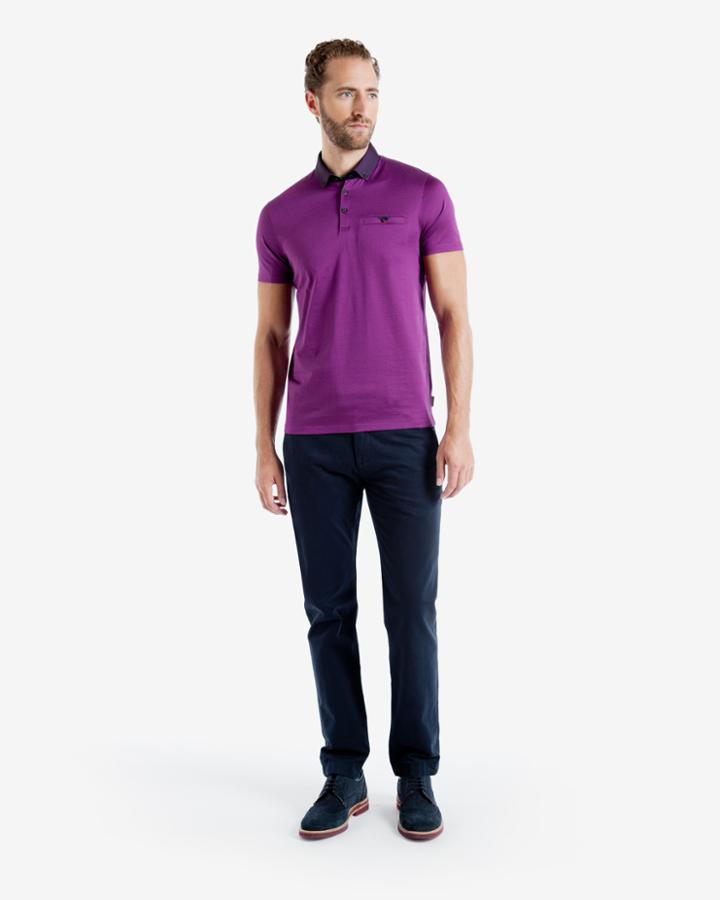 Ted Baker Grosgrain Spot Collar Polo Shirt