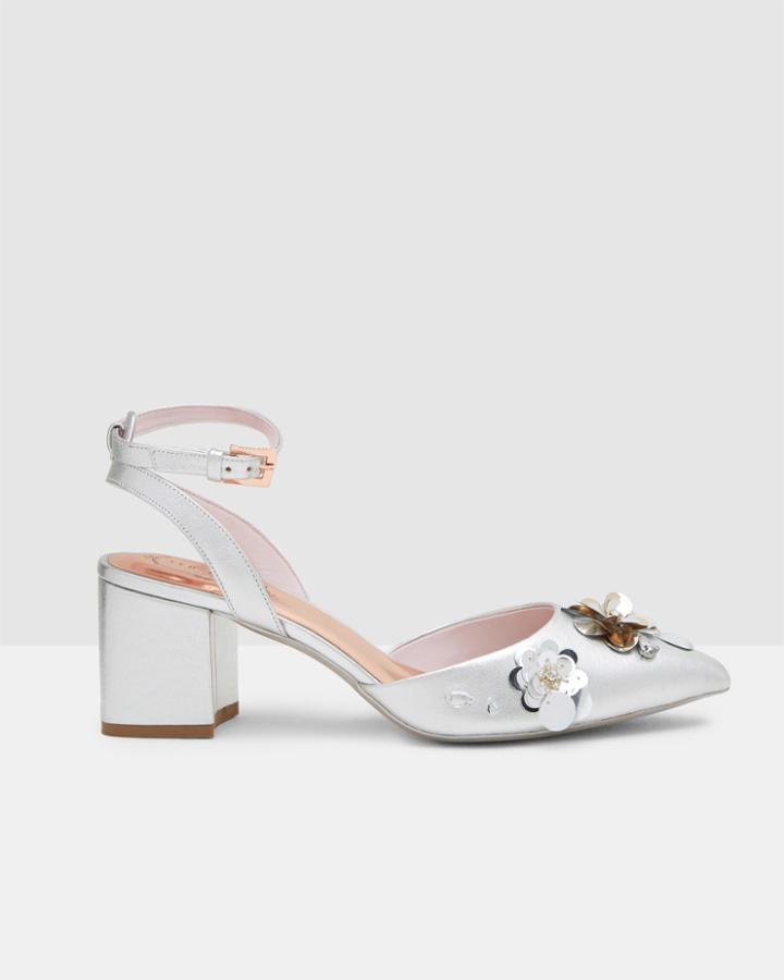 Ted Baker Floral Embellished Leather Sandals
