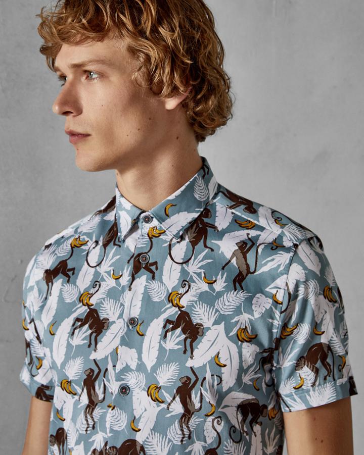 Ted Baker Monkey Print Cotton Shirt