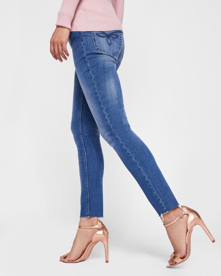 Ted Baker Mid-wash Raw Hem Skinny Jeans