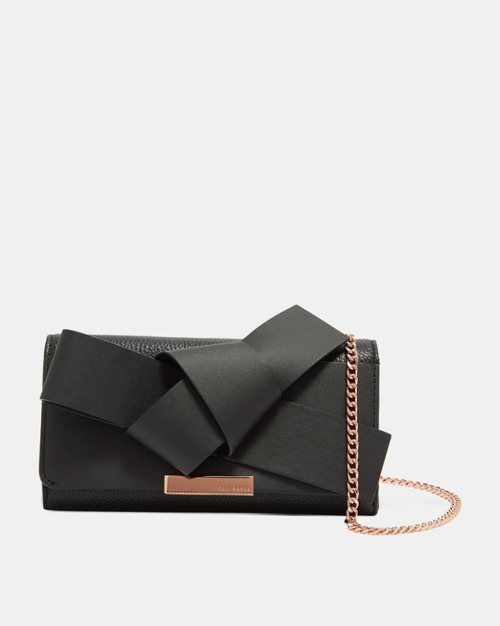 Ted Baker Giant Knot Leather Matinee Purse With Strap