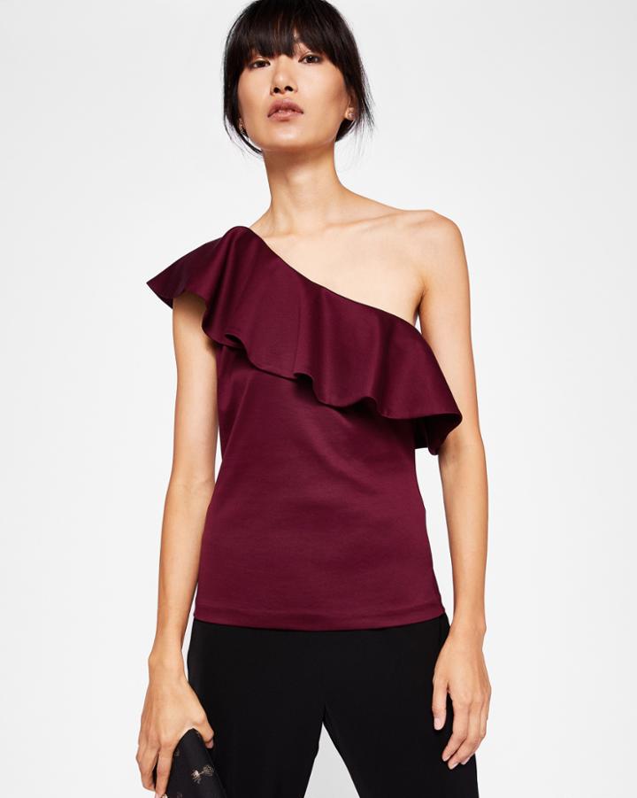 Ted Baker Ruffled One Shoulder Top