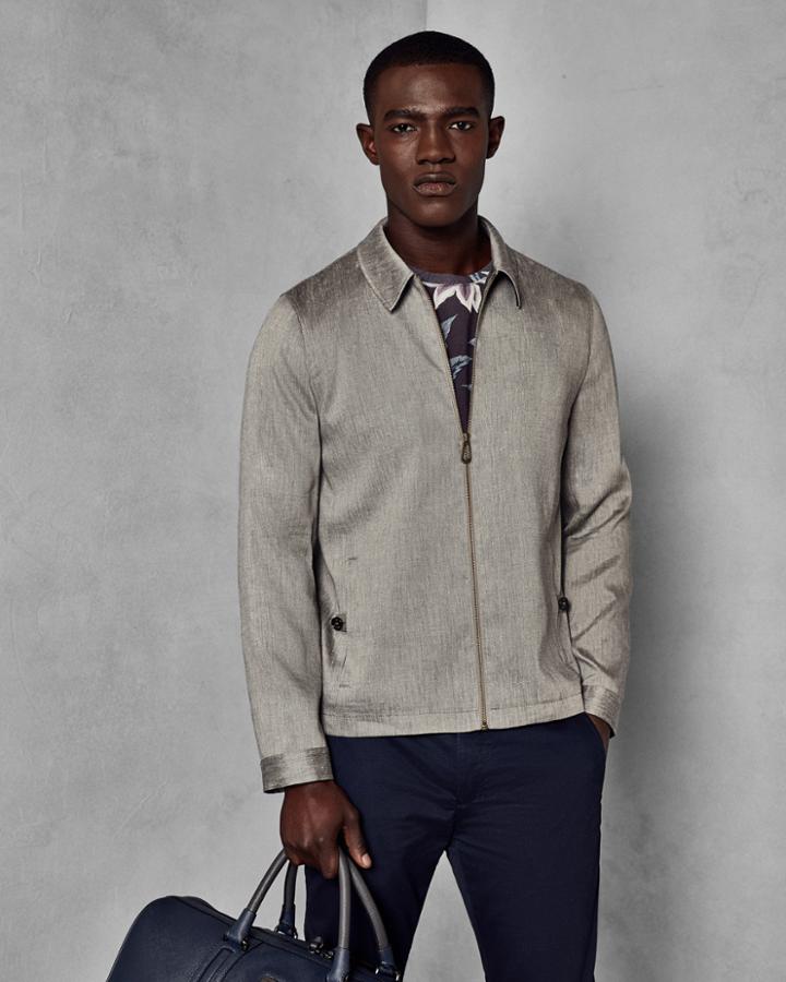 Ted Baker Linen Harrington Jacket