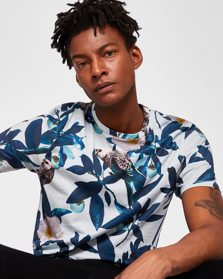 Ted Baker Bird Print T-shirt Pale