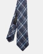 Ted Baker Checked Linen And Silk-blend Tie
