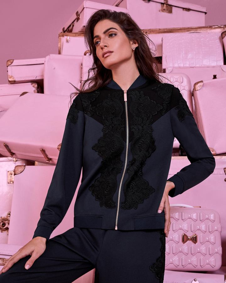 Ted Baker Contrast Lace Bomber Jacket