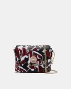 Ted Baker Suede Crane Print Cross Body Bag