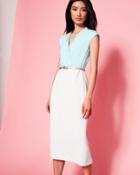 Ted Baker Wrap Front Midi Dress Pale