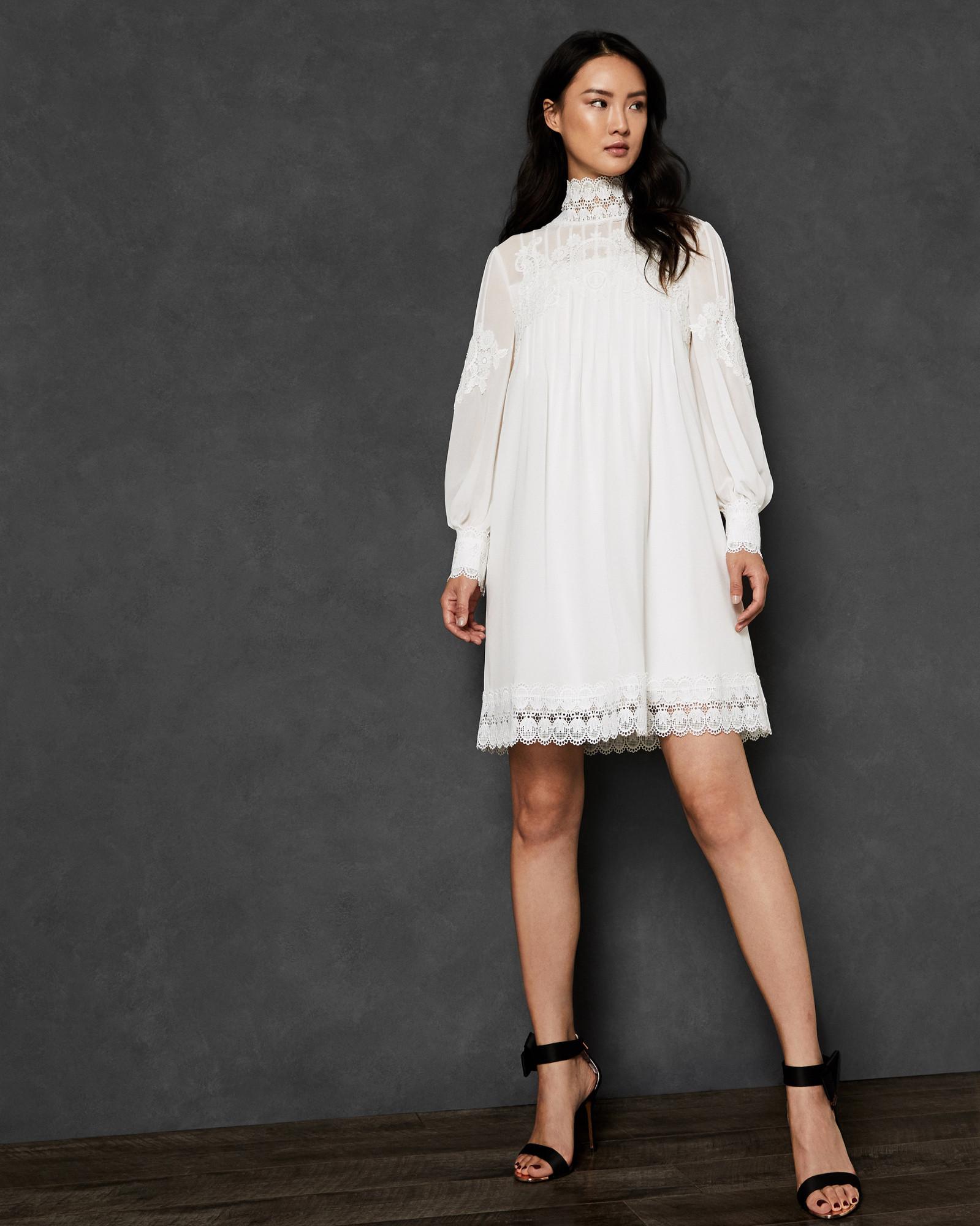 Ted Baker High Neck Lace Tunic Dress | LookMazing
