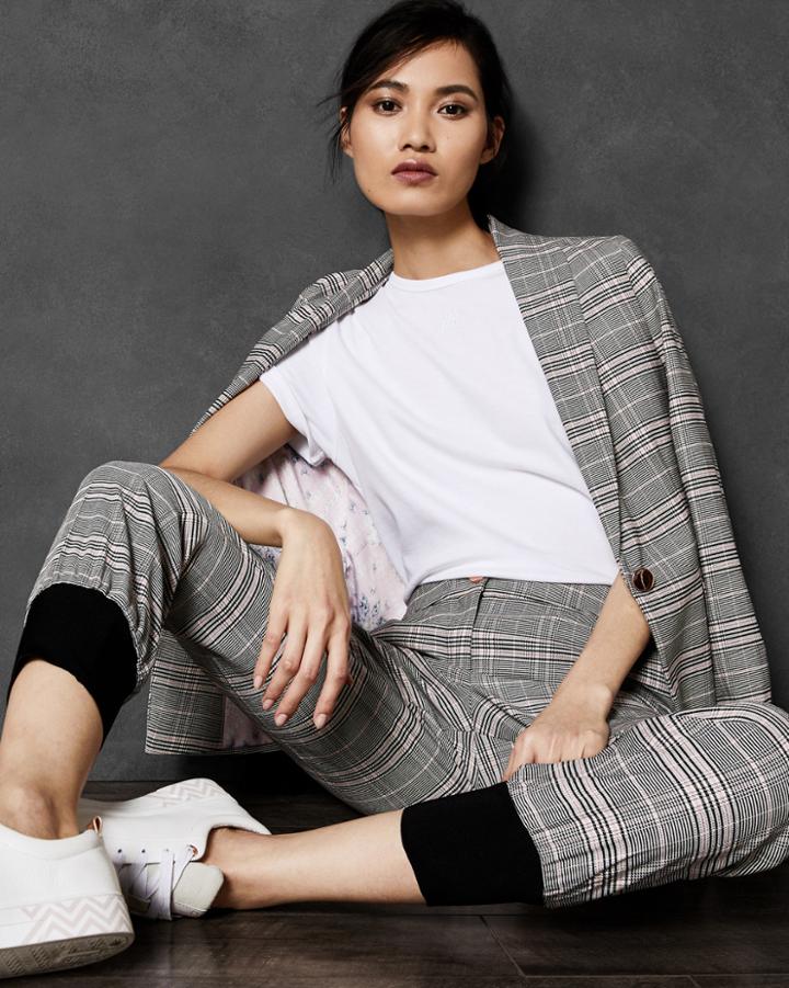 Ted Baker Contrast Cuff Check Trousers