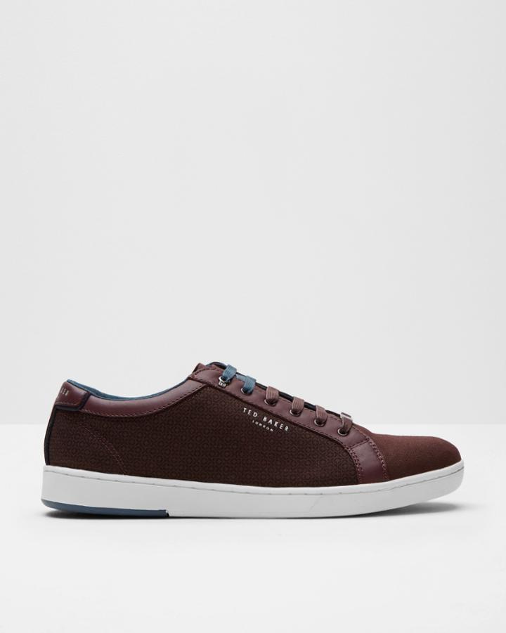 Ted Baker Geo Print Leather Trim Sneakers