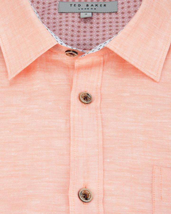Ted Baker Roll Sleeve Linen Mix Shirt