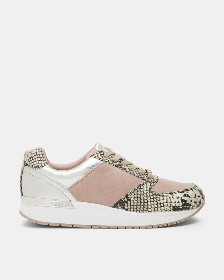 Ted Baker Snakeskin Effect Suede Sneakers