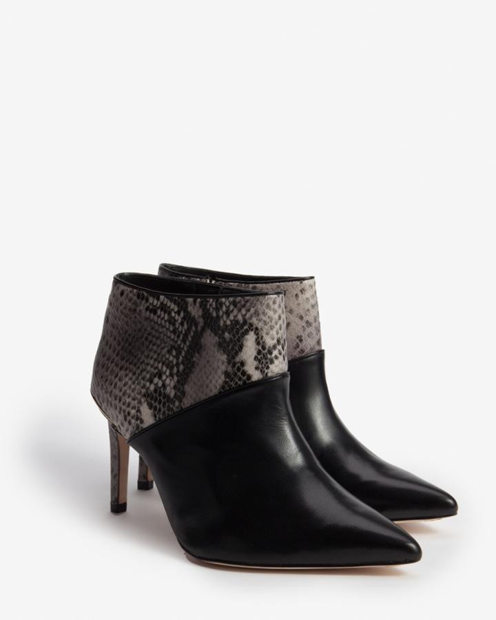 Ted Baker Exotic Leather Pointed Ankle Boots
