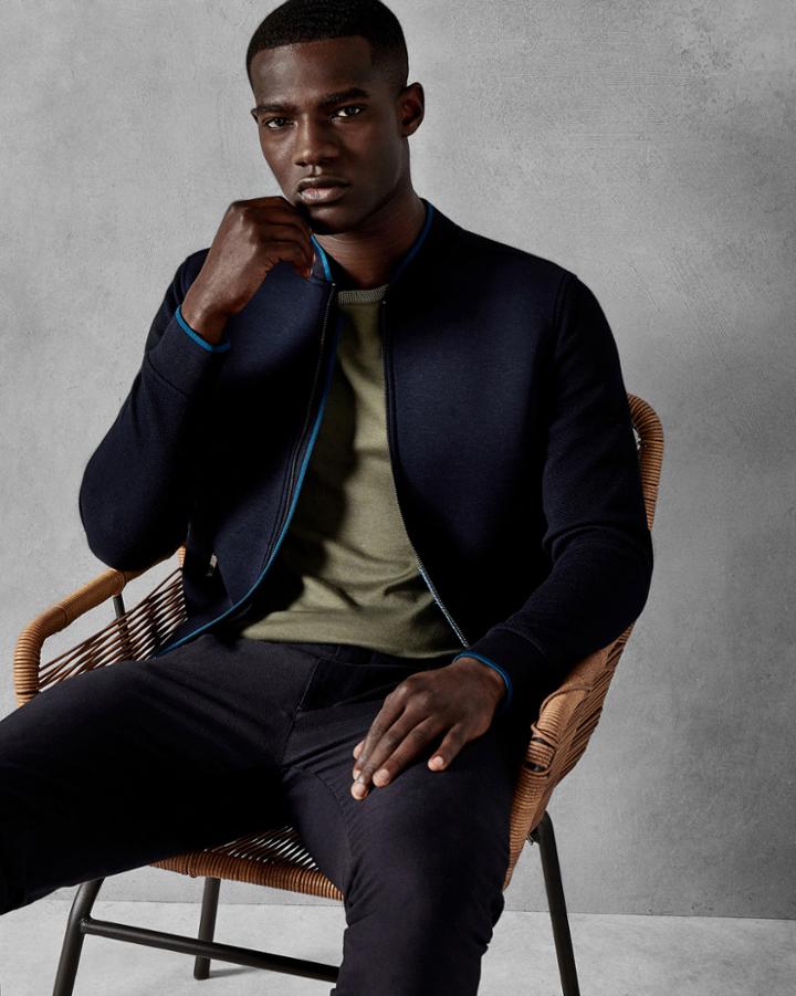 Ted Baker Textured Sleeve Bomber Jacket