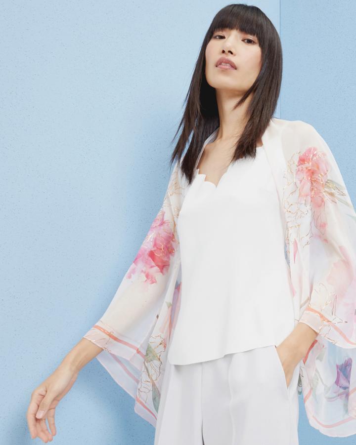 Ted Baker Sketchbook Floral Silk Cape