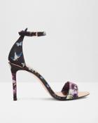 Ted Baker Oriental Blossom Leather Ankle Strap Sandals