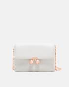 Ted Baker Embellished Lock Leather Cross Body Bag