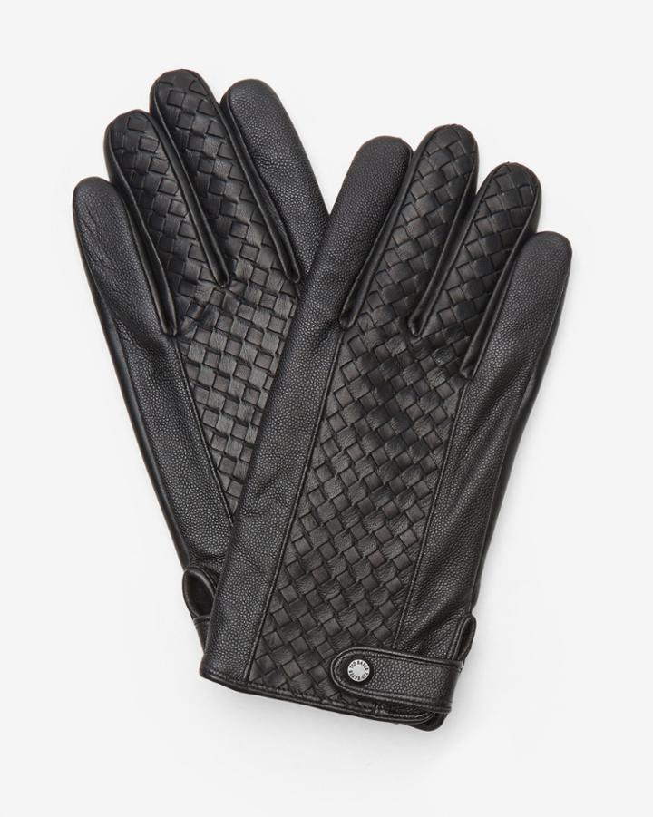 Ted Baker Panelled Weave Leather Gloves