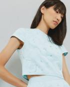 Ted Baker Floral Jacquard Cropped Top Pale