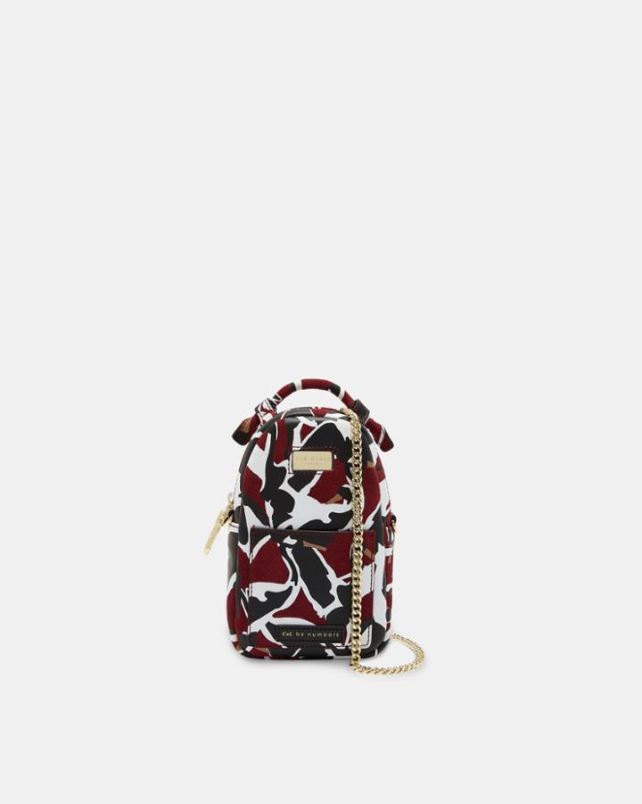 Ted Baker Suede Crane Print Small Cross Body Bag