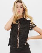 Ted Baker Lace Collared Cropped Top