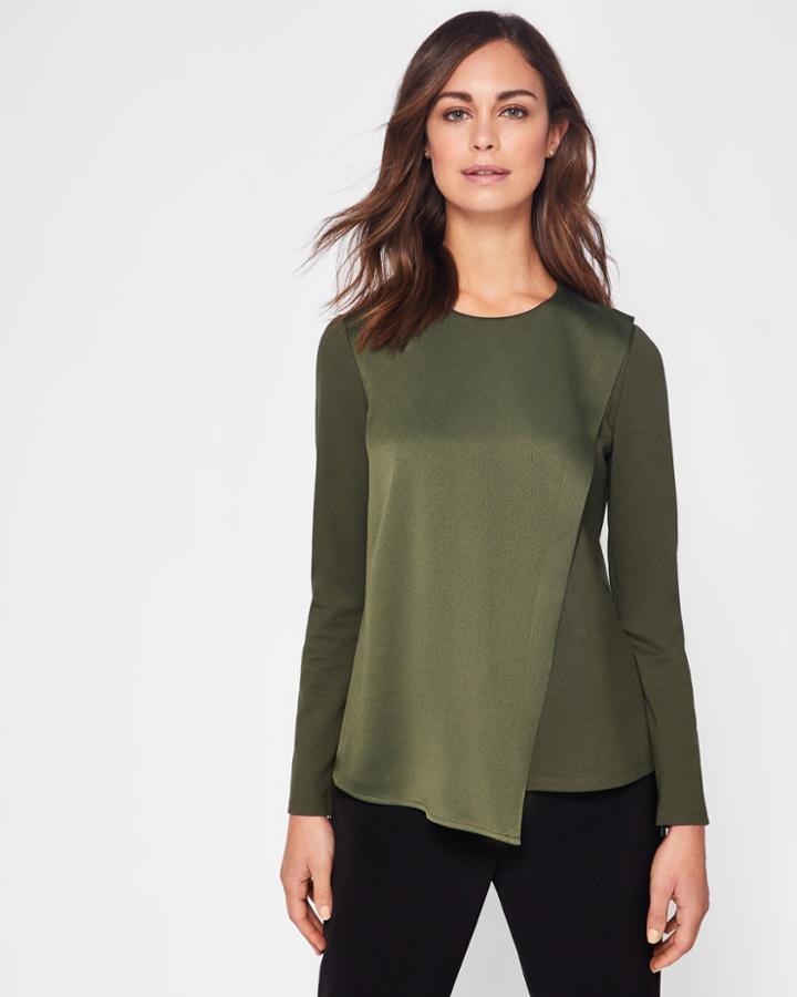 Ted Baker Asymmetric Wrap Long Sleeved Top