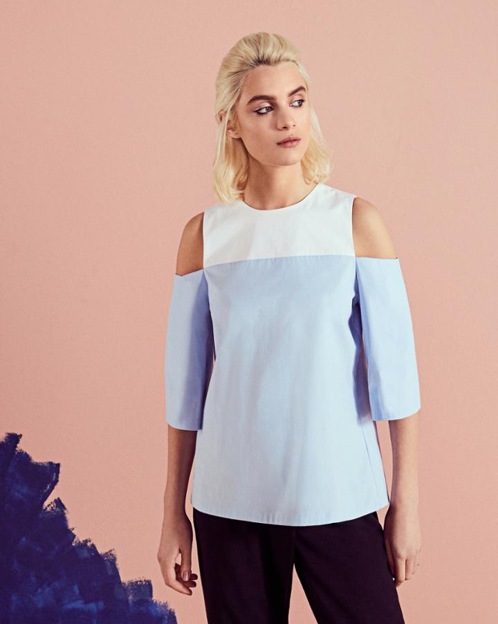 Ted Baker Cut-out Shoulder Cotton Top