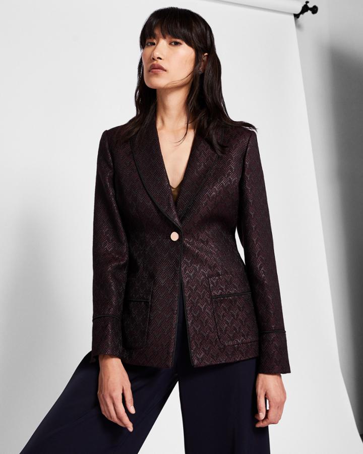 Ted Baker Jacquard Piping Suit Jacket