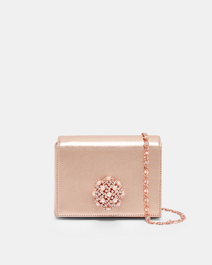 Ted Baker Brooch Detail Leather Evening Bag