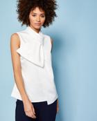 Ted Baker Twisted Bow Neck Top Ivory