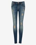 Ted Baker Distressed Skinny Jeans Mid Wash