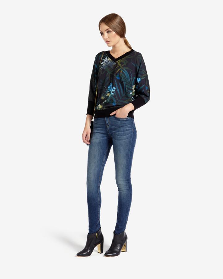 Ted Baker Twilight Floral Print V-neck Sweater