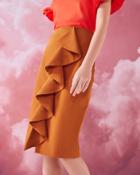 Ted Baker Ruffle Detail Cotton-blend Pencil Skirt